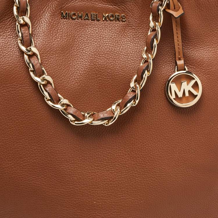 Pre Owned MICHAEL Michael Kors Brown Leather Chain Tote 