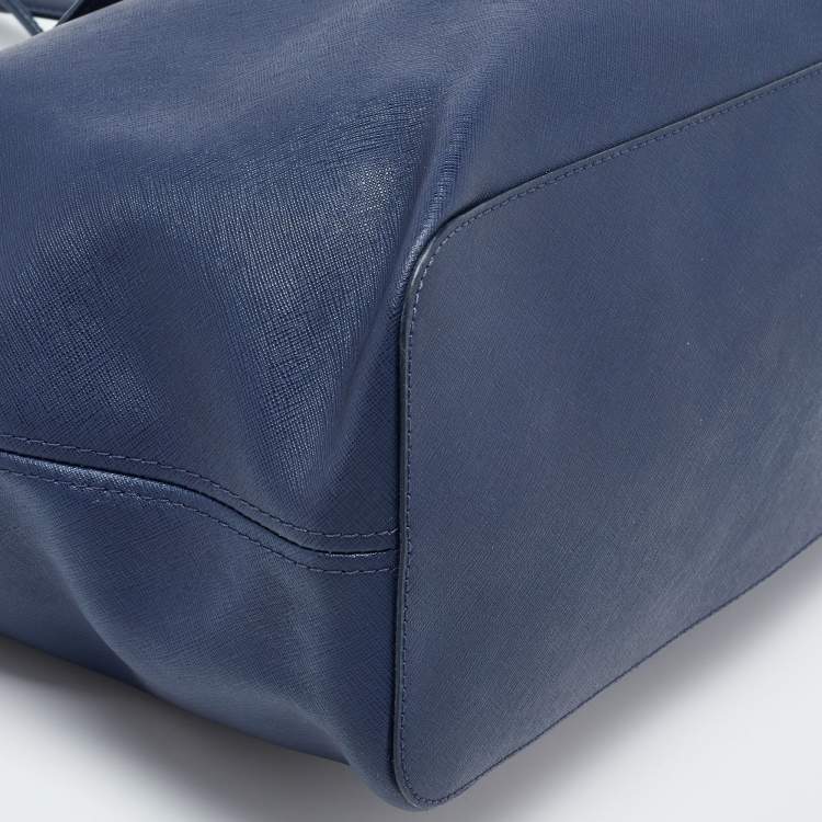 مملوكة مسبقًا MICHAEL Michael Kors Navy Blue Leather Large Jet Set Travel Tote