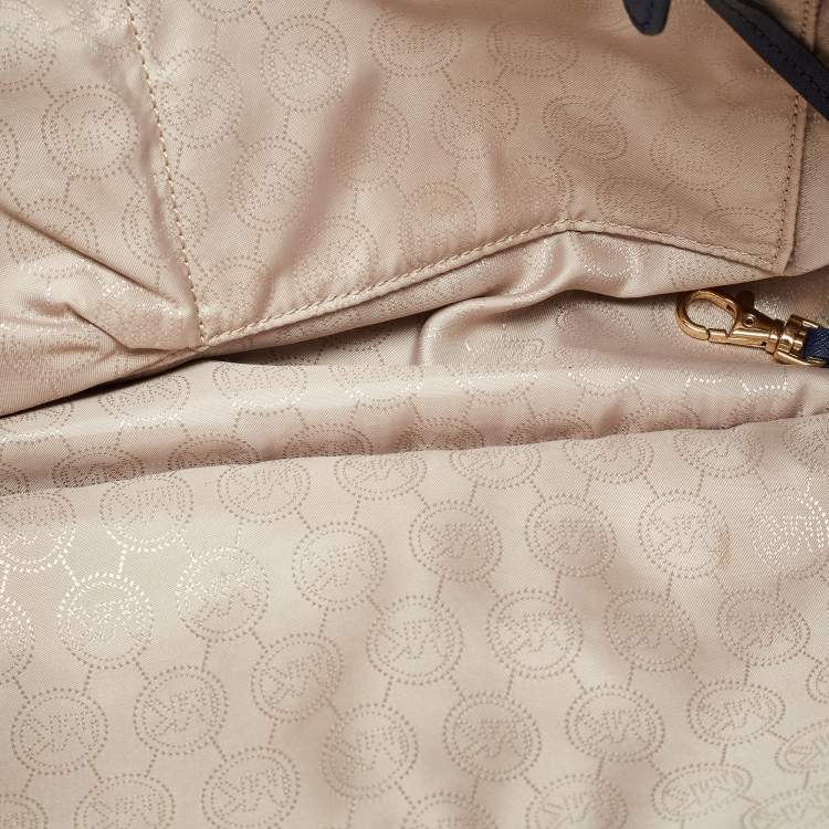 مملوكة مسبقًا MICHAEL Michael Kors Navy Blue Leather Large Jet Set Travel Tote