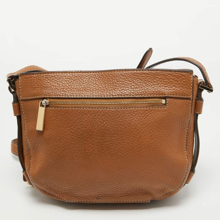 Pre Owned MICHAEL Michael Kors Brown Leather Flap Crossbody Bag