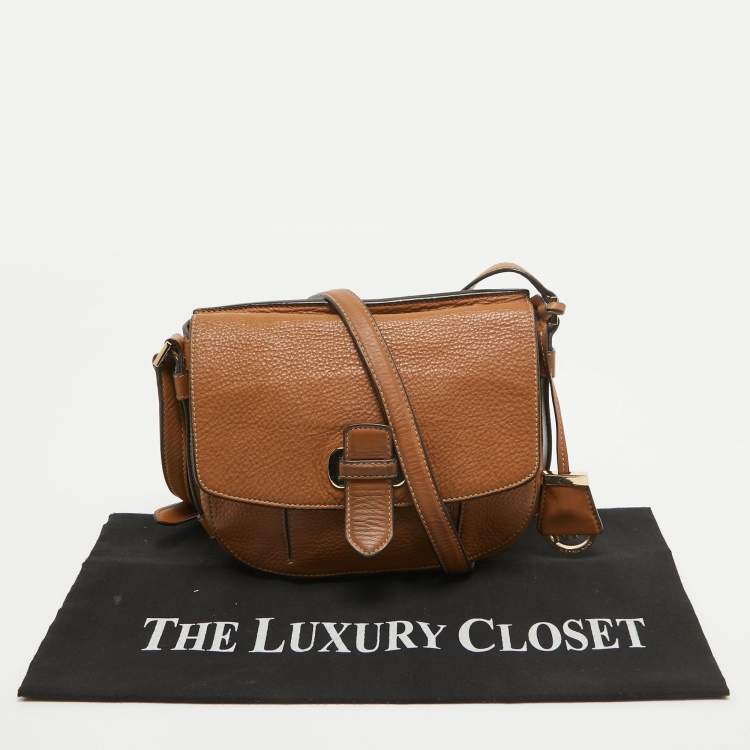 Pre Owned MICHAEL Michael Kors Brown Leather Flap Crossbody Bag