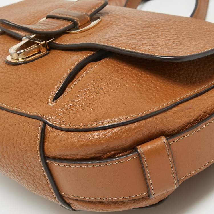 Pre Owned MICHAEL Michael Kors Brown Leather Flap Crossbody Bag