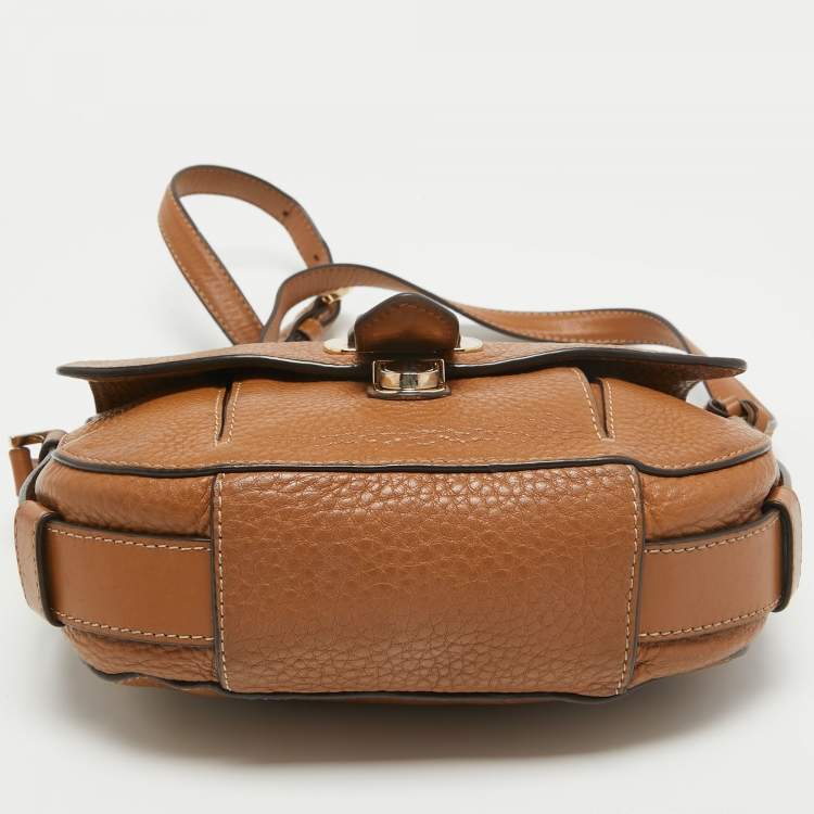 Pre Owned MICHAEL Michael Kors Brown Leather Flap Crossbody Bag