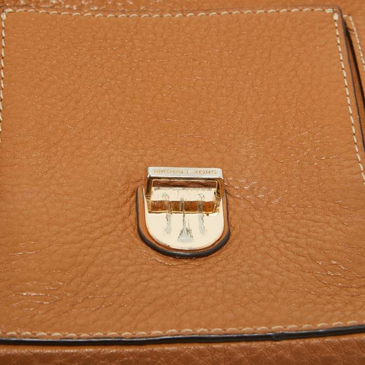 Pre Owned MICHAEL Michael Kors Brown Leather Flap Crossbody Bag