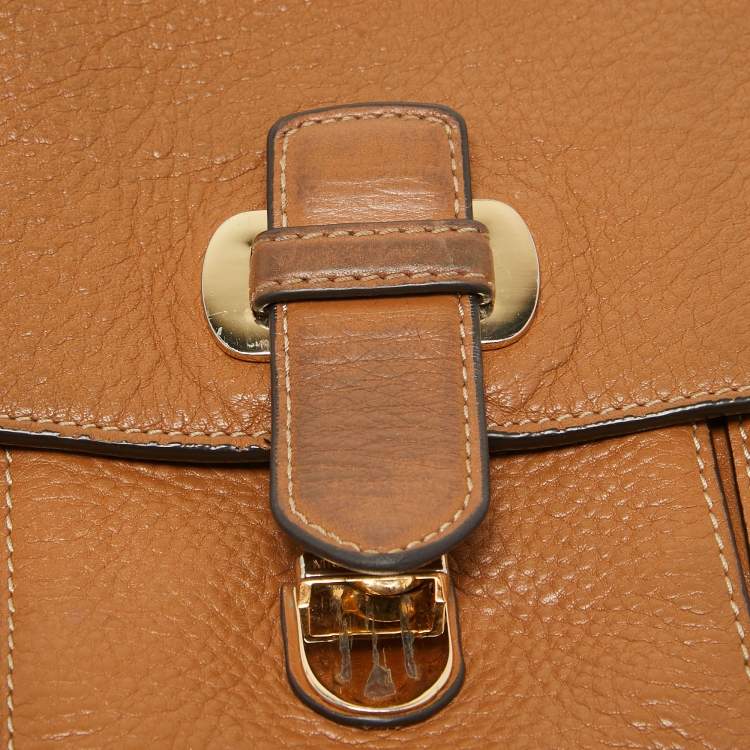 Pre Owned MICHAEL Michael Kors Brown Leather Flap Crossbody Bag