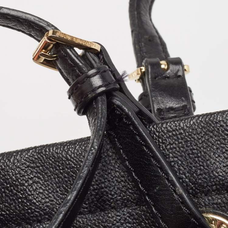 Pre Owned MICHAEL Michael Kors Black Signature Coated Canvas Tote