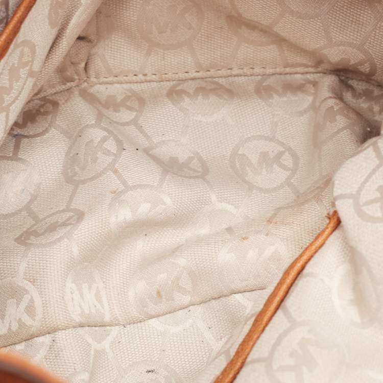 Pre Owned MICHAEL Michael Kors Brown Leather Large North South Hamilton Tote