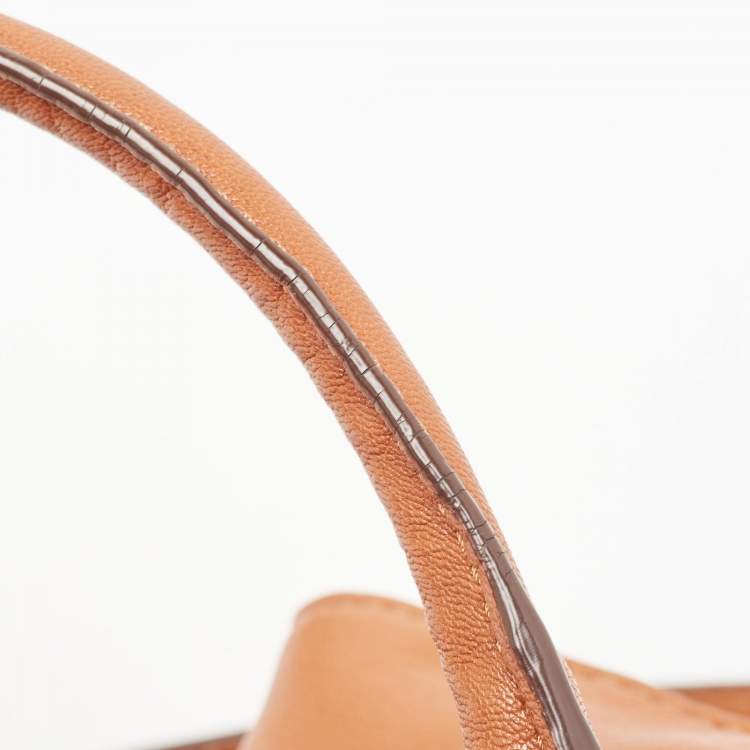 Pre Owned MICHAEL Michael Kors Brown Leather Large North South Hamilton Tote