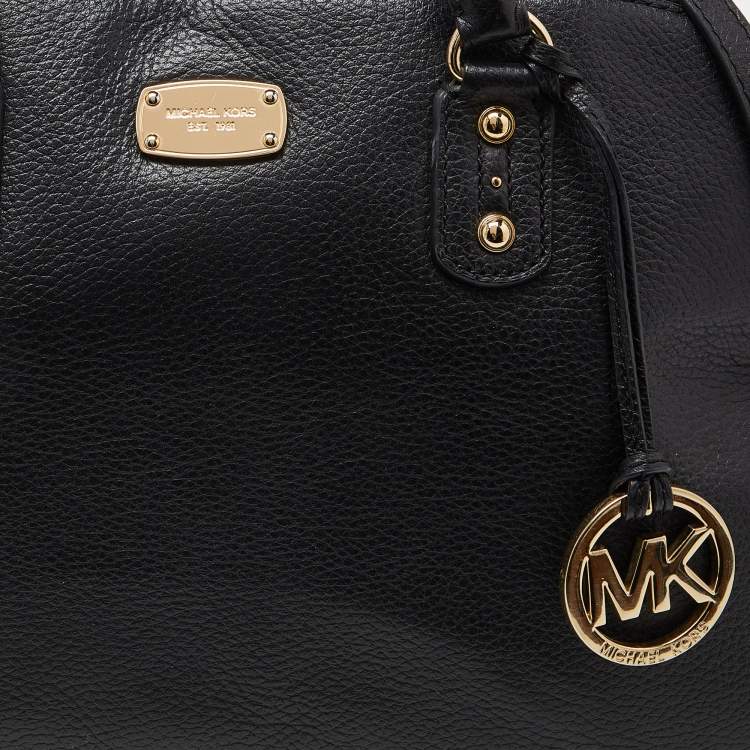 Pre Owned MICHAEL Michael Kors Black Leather Dome Satchel