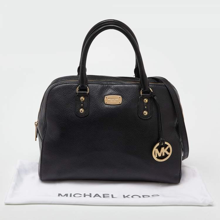 Pre Owned MICHAEL Michael Kors Black Leather Dome Satchel