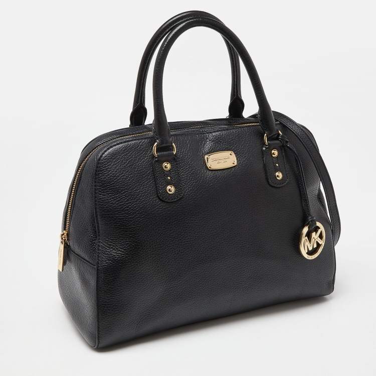 Pre Owned MICHAEL Michael Kors Black Leather Dome Satchel