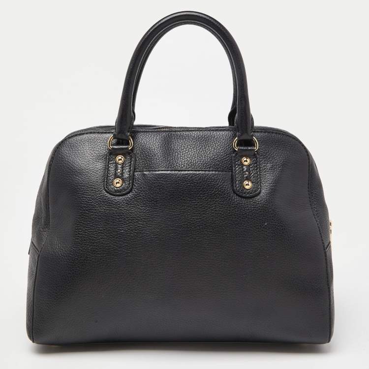 Pre Owned MICHAEL Michael Kors Black Leather Dome Satchel