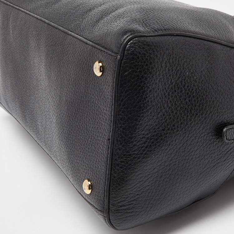 Pre Owned MICHAEL Michael Kors Black Leather Dome Satchel