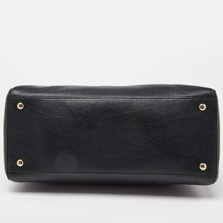 Pre Owned MICHAEL Michael Kors Black Leather Dome Satchel