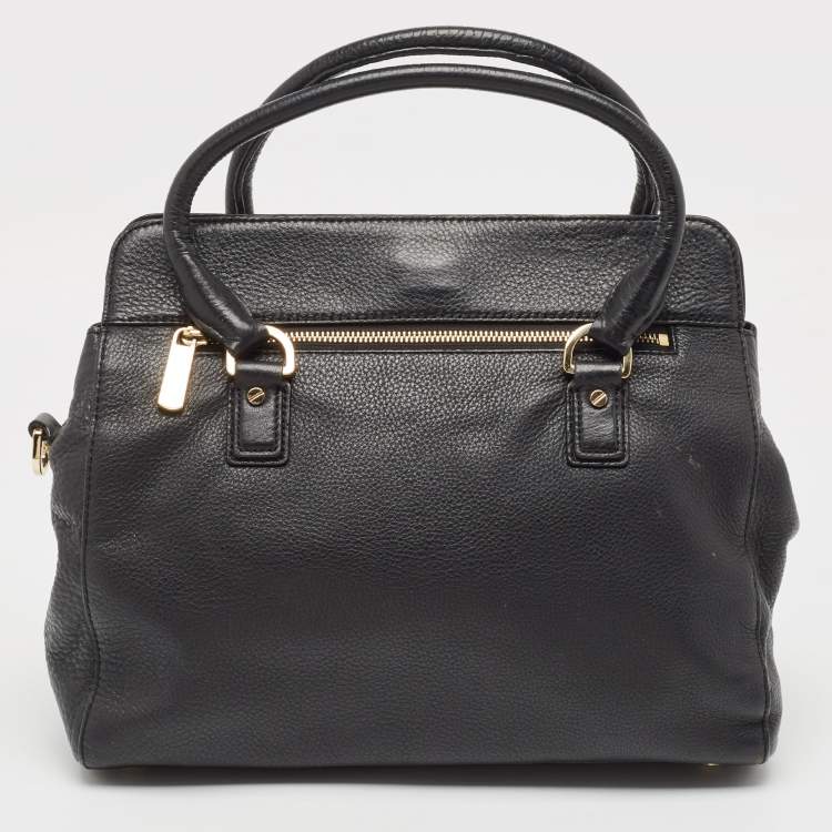 Pre Owned MICHAEL Michael Kors Black Leather Large Astrid Satchel