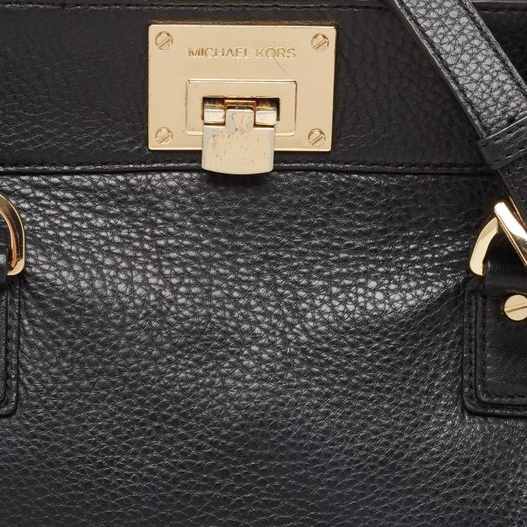 Pre Owned MICHAEL Michael Kors Black Leather Large Astrid Satchel