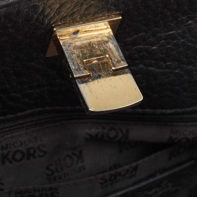 Pre Owned MICHAEL Michael Kors Black Leather Large Astrid Satchel