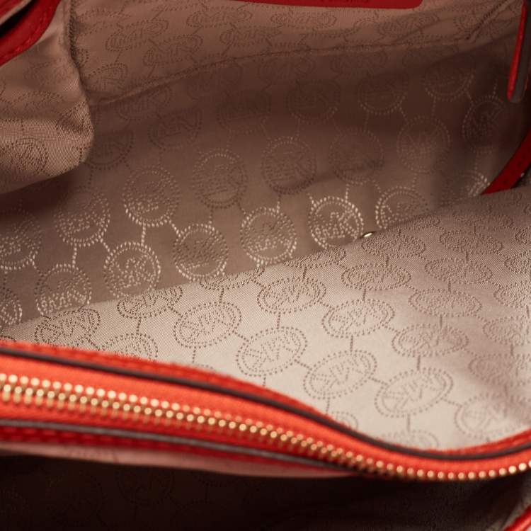 Pre Owned MICHAEL Michael Kors Red Leather Hamilton North South Tote