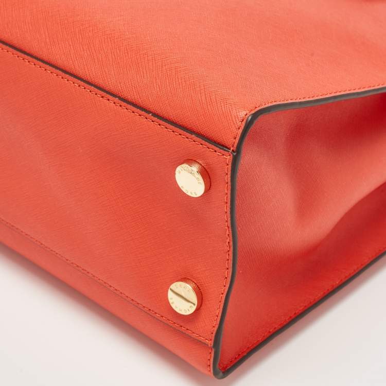 Pre Owned MICHAEL Michael Kors Red Leather Hamilton North South Tote