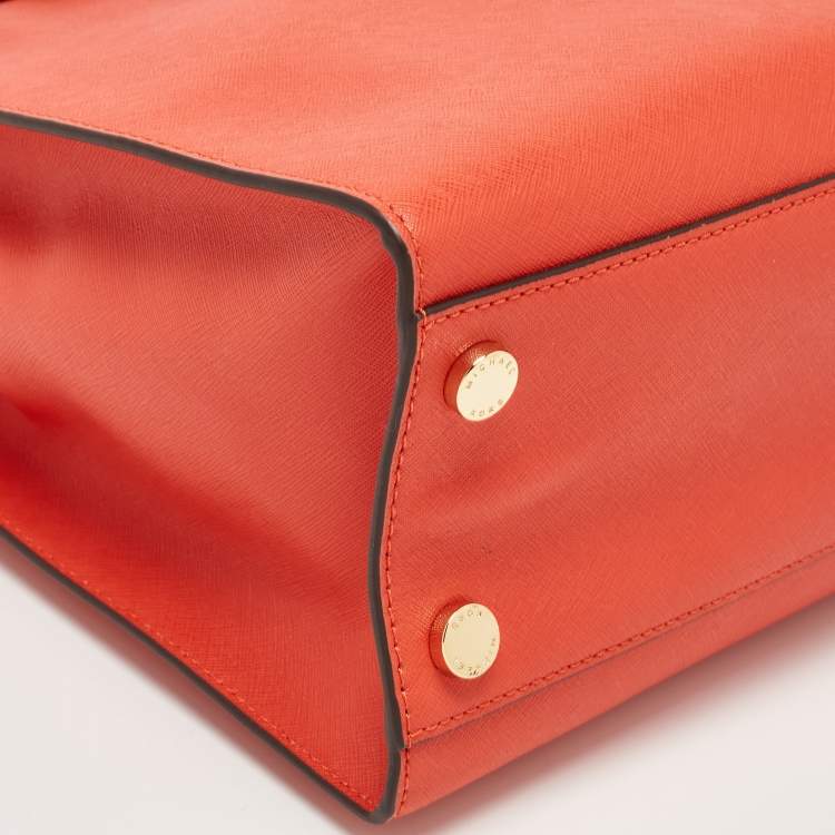 Pre Owned MICHAEL Michael Kors Red Leather Hamilton North South Tote