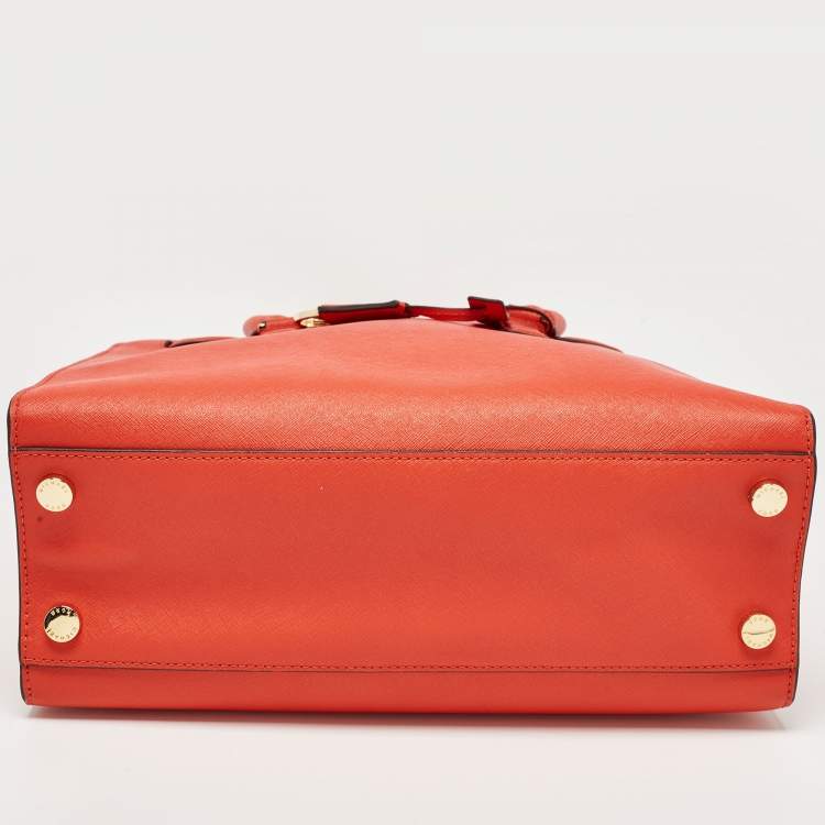 Pre Owned MICHAEL Michael Kors Red Leather Hamilton North South Tote