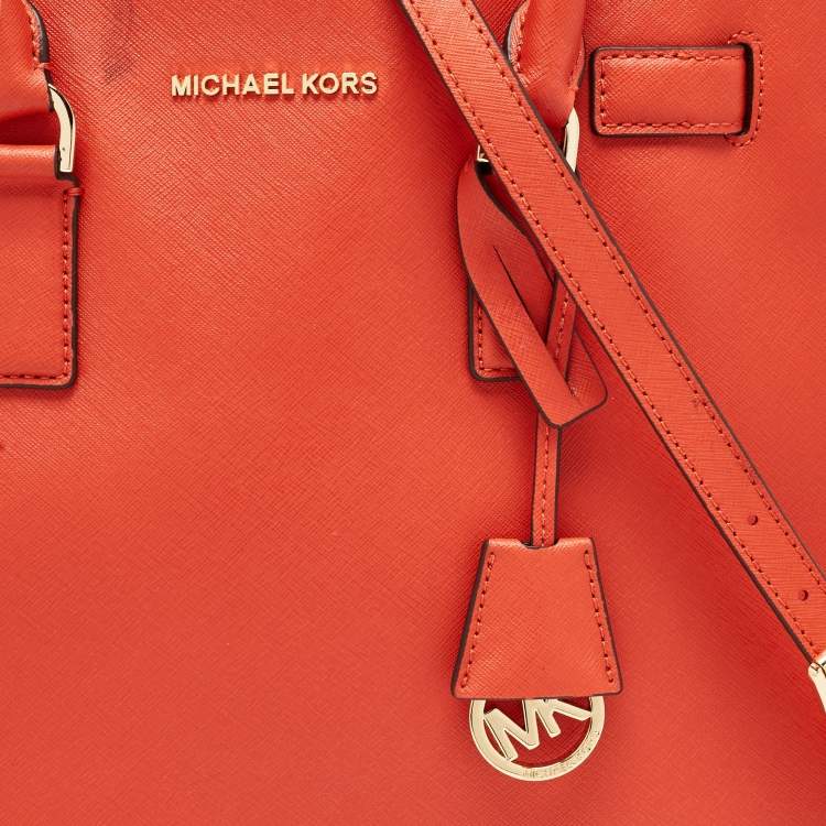 Pre Owned MICHAEL Michael Kors Red Leather Hamilton North South Tote