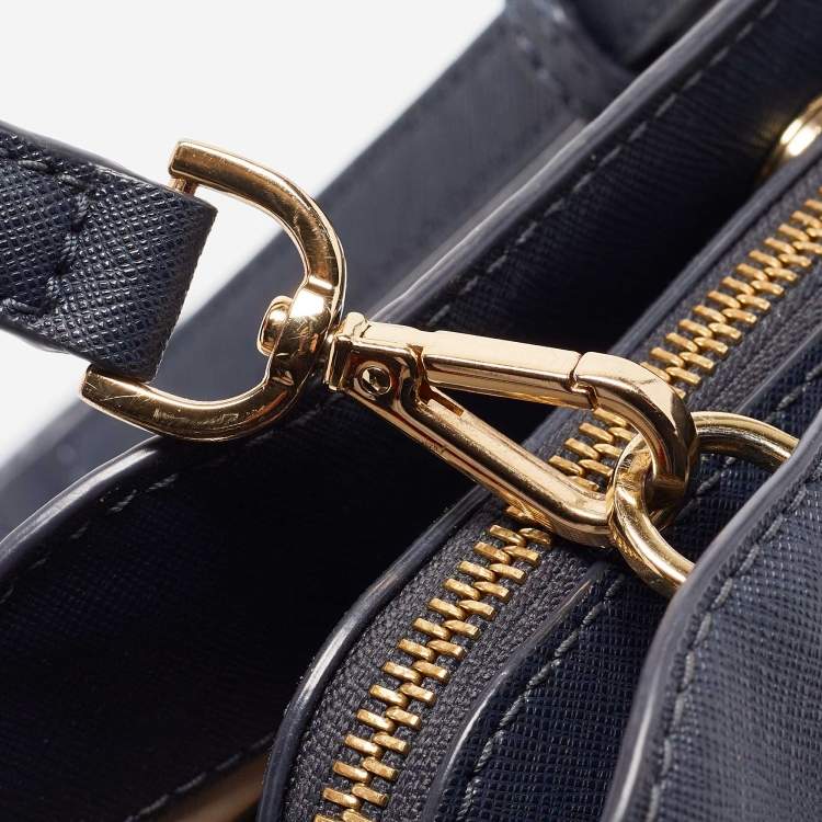 Pre Owned Michael Michael Kors Navy Blue Saffiano Leather Small Savannah Satchel