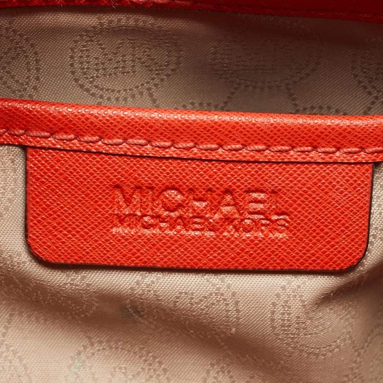Pre Owned Michael Michael Kors Red Leather Small Sutton Tote