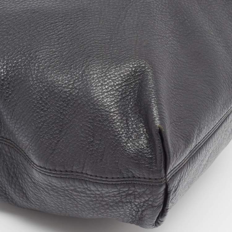 Pre Owned MICHAEL Michael Kors Black Leather Charm Tote