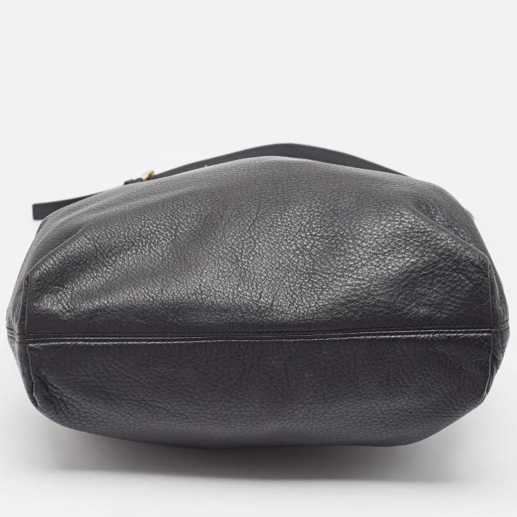 Pre Owned MICHAEL Michael Kors Black Leather Charm Tote