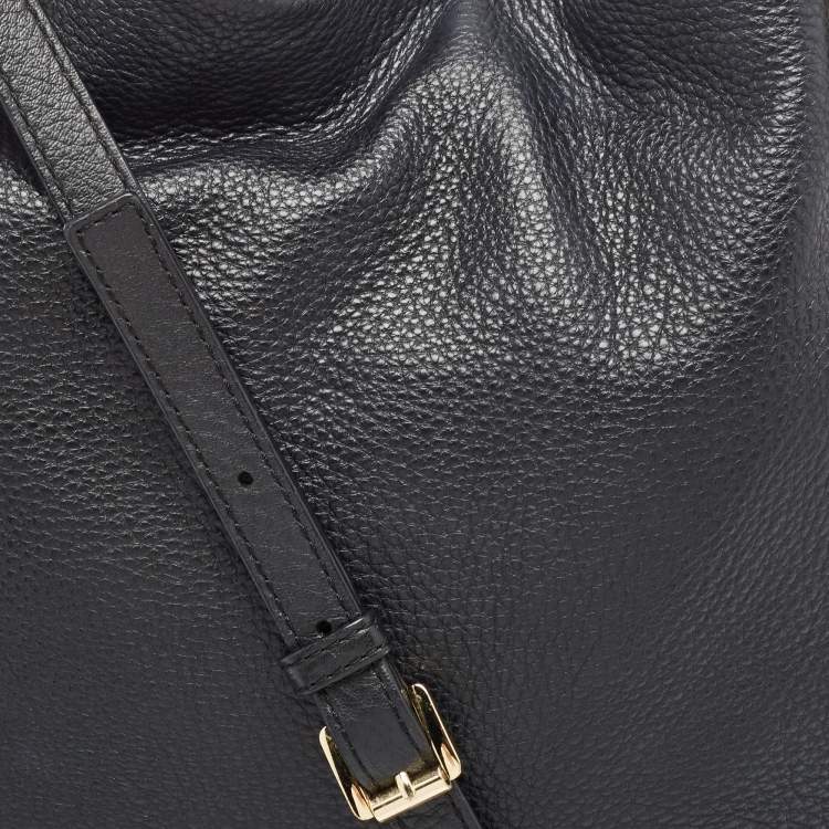 Pre Owned MICHAEL Michael Kors Black Leather Charm Tote