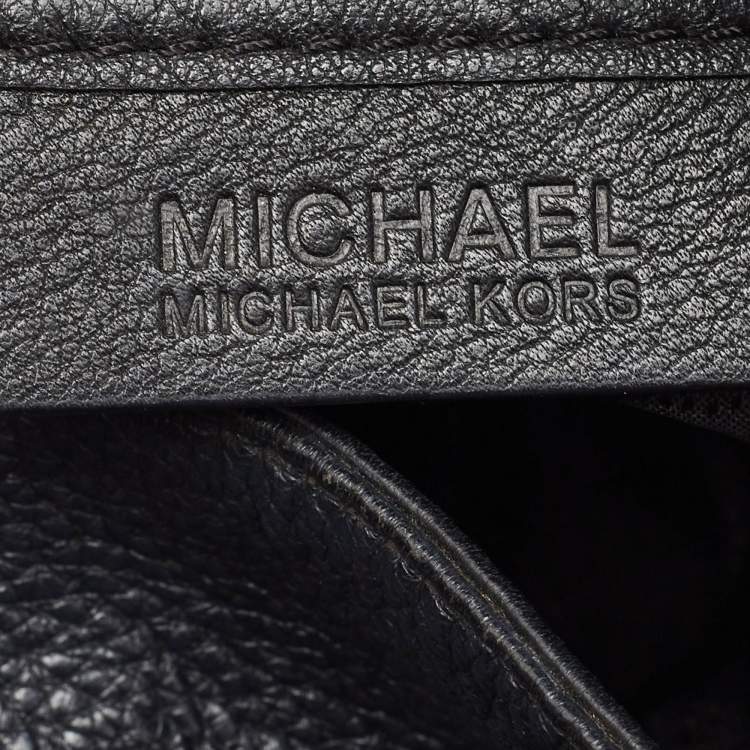 Pre Owned MICHAEL Michael Kors Black Leather Charm Tote