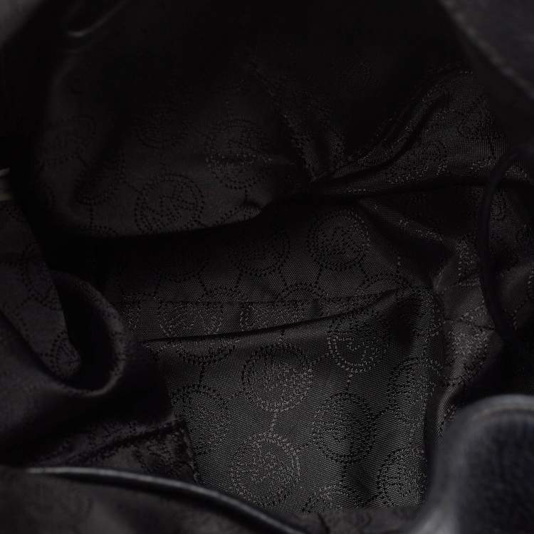 Pre Owned MICHAEL Michael Kors Black Leather Charm Tote