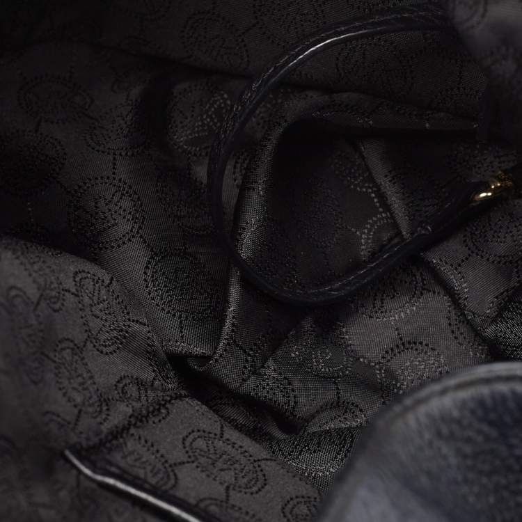 Pre Owned MICHAEL Michael Kors Black Leather Charm Tote