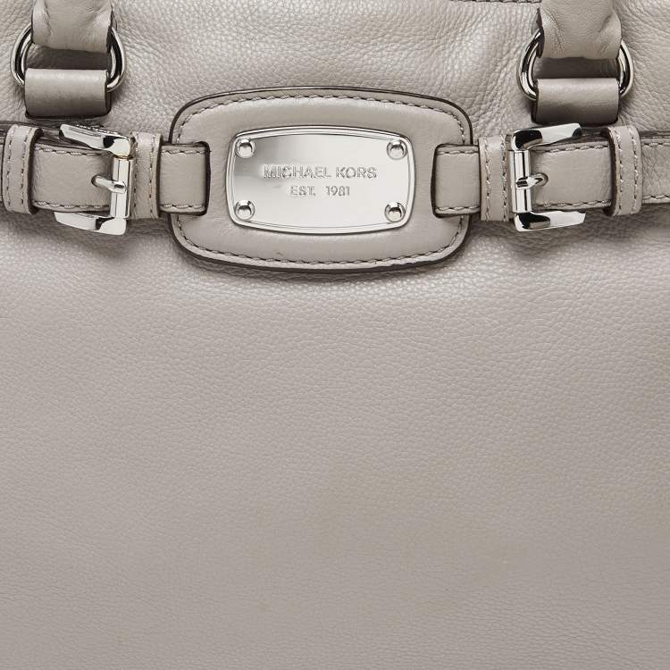 Pre Owned MICHAEL Michael Kors Grey Saffiano Leather Medium East West Dillon Tote