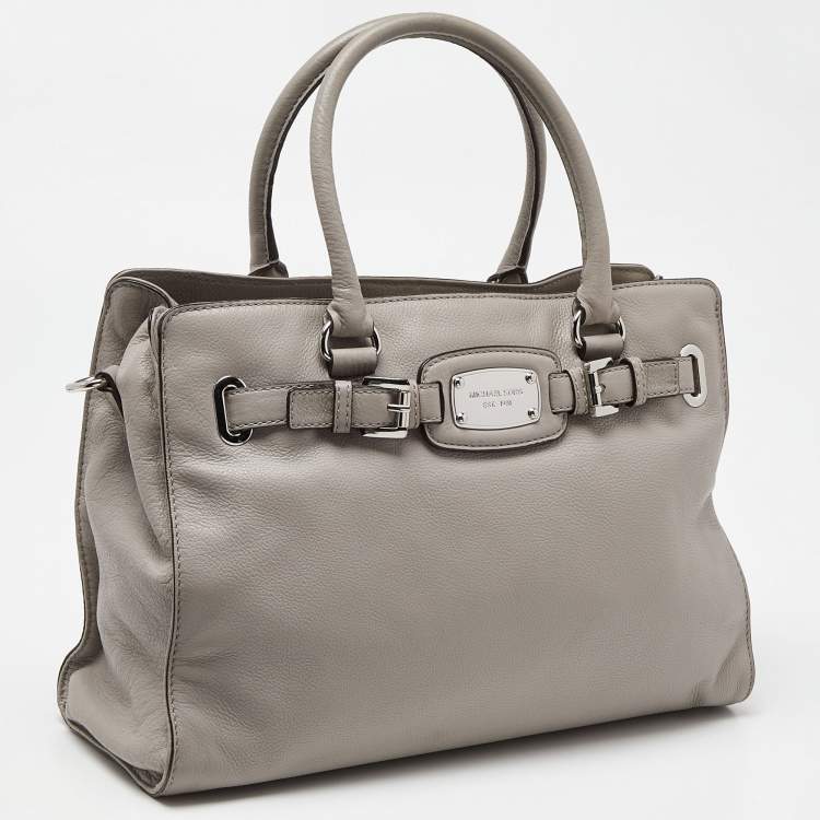 Pre Owned MICHAEL Michael Kors Grey Saffiano Leather Medium East West Dillon Tote