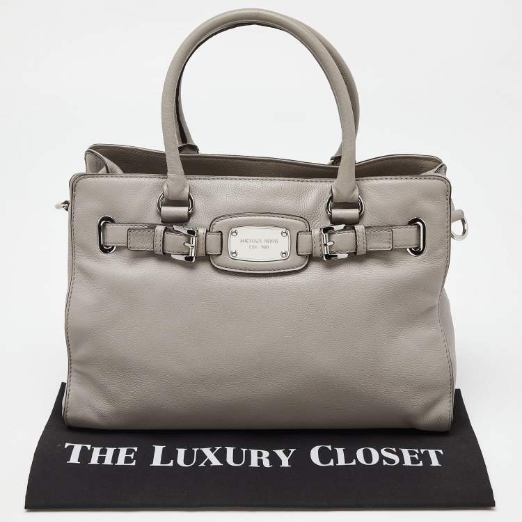 Pre Owned MICHAEL Michael Kors Grey Saffiano Leather Medium East West Dillon Tote
