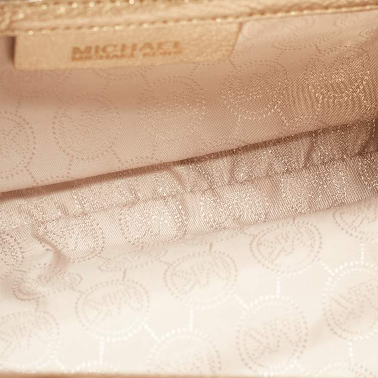 Pre Owned MICHAEL Michael Kors Gold Leather Berkley Clutch