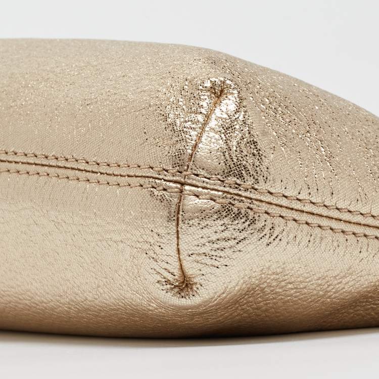 Pre Owned MICHAEL Michael Kors Gold Leather Berkley Clutch