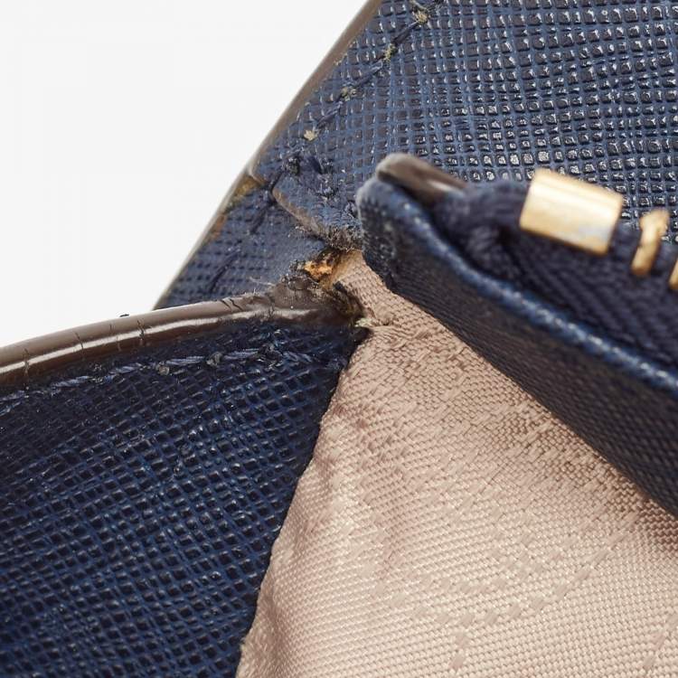 Pre Owned MICHAEL Michael Kors Navy Blue Saffiano Leather Large Selma Tote