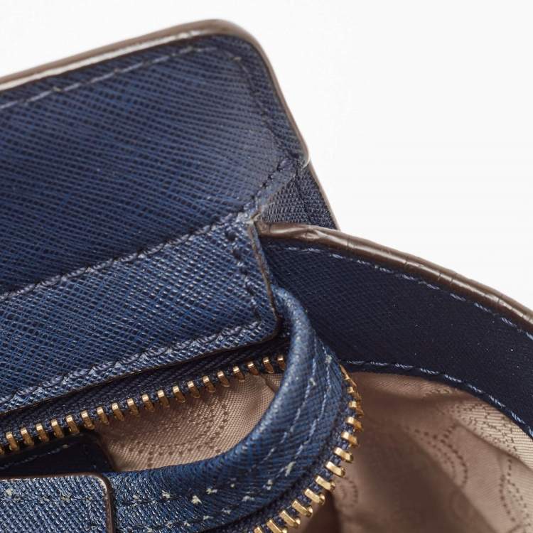 Pre Owned MICHAEL Michael Kors Navy Blue Saffiano Leather Large Selma Tote
