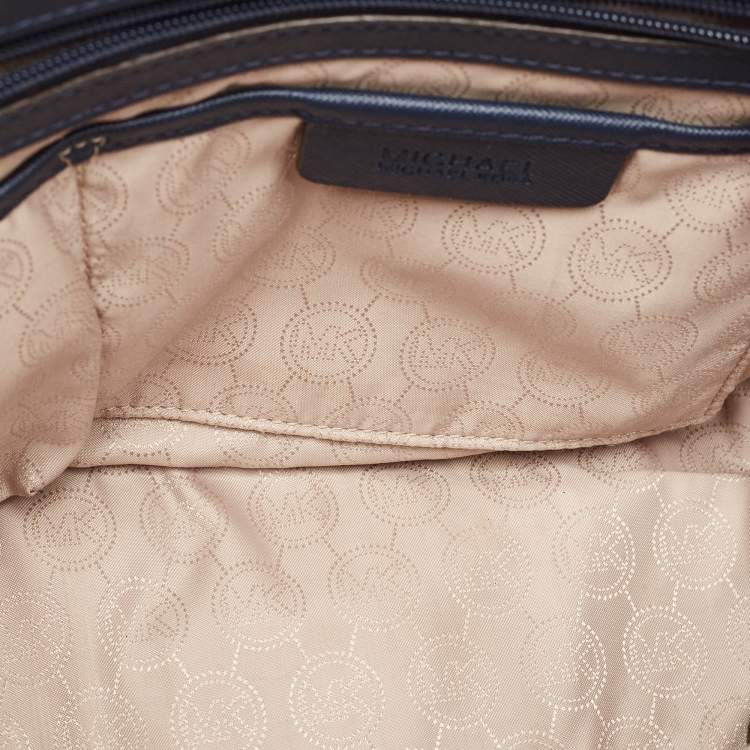 Pre Owned MICHAEL Michael Kors Navy Blue Saffiano Leather Large Selma Tote