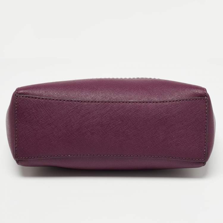 Pre Owned MICHAEL Michael Kors Burgundy Leather Hamilton Crossbody Bag