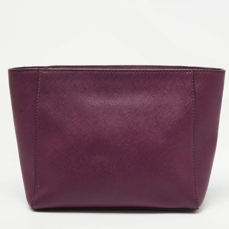 Pre Owned MICHAEL Michael Kors Burgundy Leather Hamilton Crossbody Bag