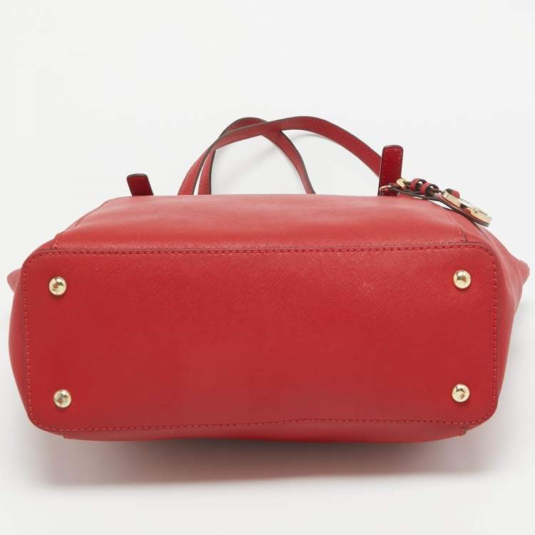 Pre Owned MICHAEL Michael Kors Red Saffiano Leather Jet Set Top Zip Tote