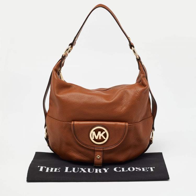 Pre Owned MICHAEL Michael Kors Brown Leather Fulton Hobo