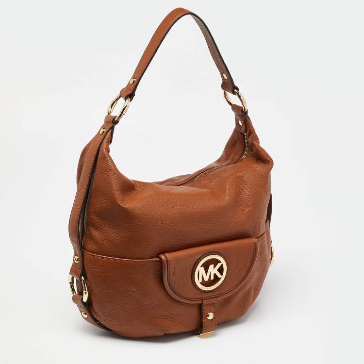 Pre Owned MICHAEL Michael Kors Brown Leather Fulton Hobo