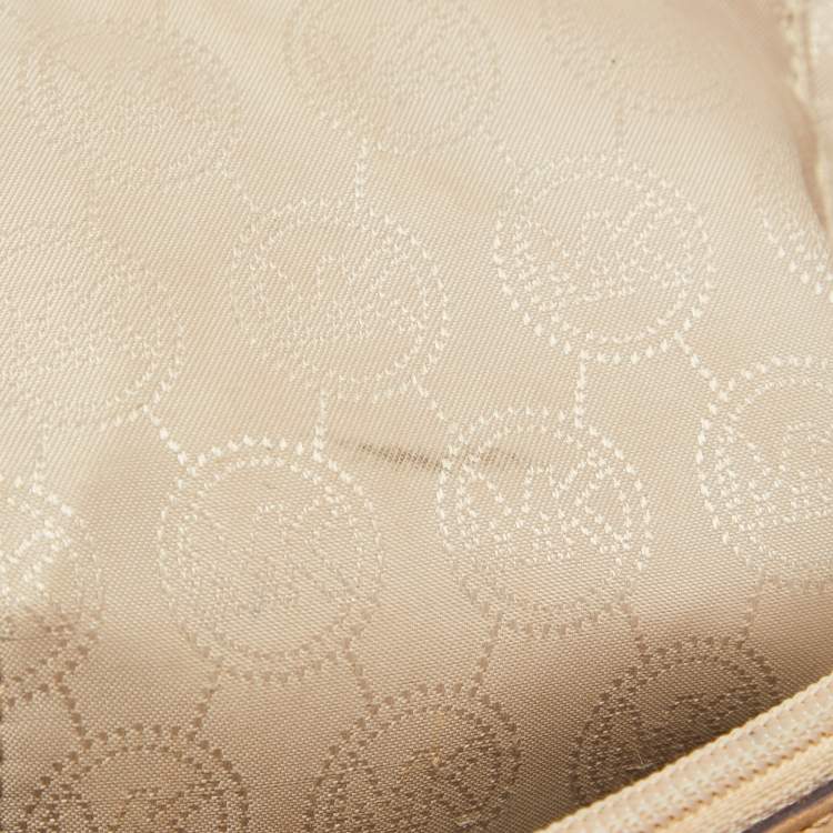 Pre Owned MICHAEL Michael Kors Dark Brown Signature Coated Canvas Large Jet Set Travel Tote