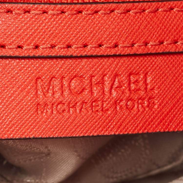 Pre Owned MICHAEL Michael Kors Orange Saffiano Leather Mini Hamilton Crossbody Bag