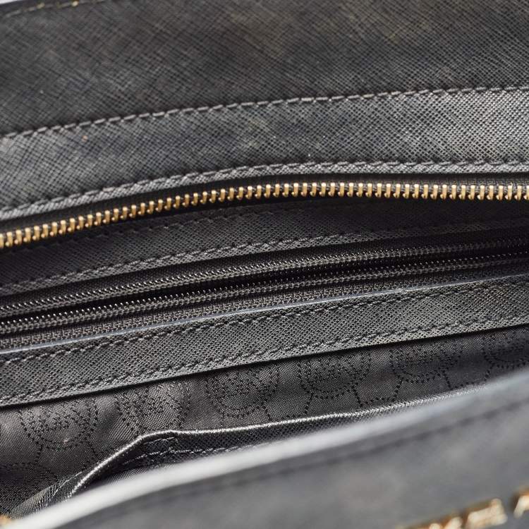 Pre Owned MICHAEL Michael Kors Black Saffiano Leather Large Selma Satchel
